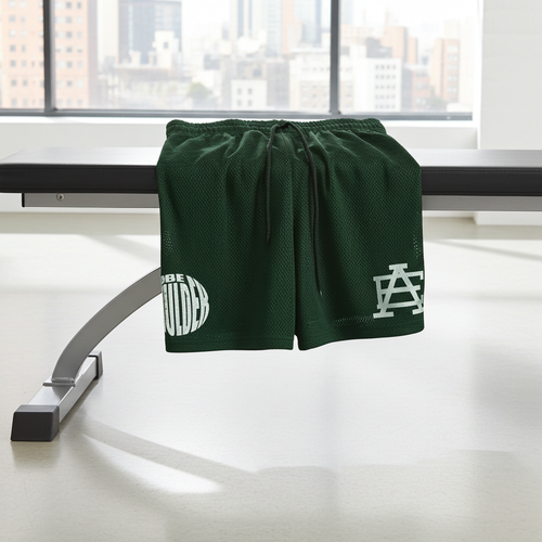 Green Mesh Shorts – BE BOULDER Athletic Gym Shorts, 5” Inseam Performance Fit
